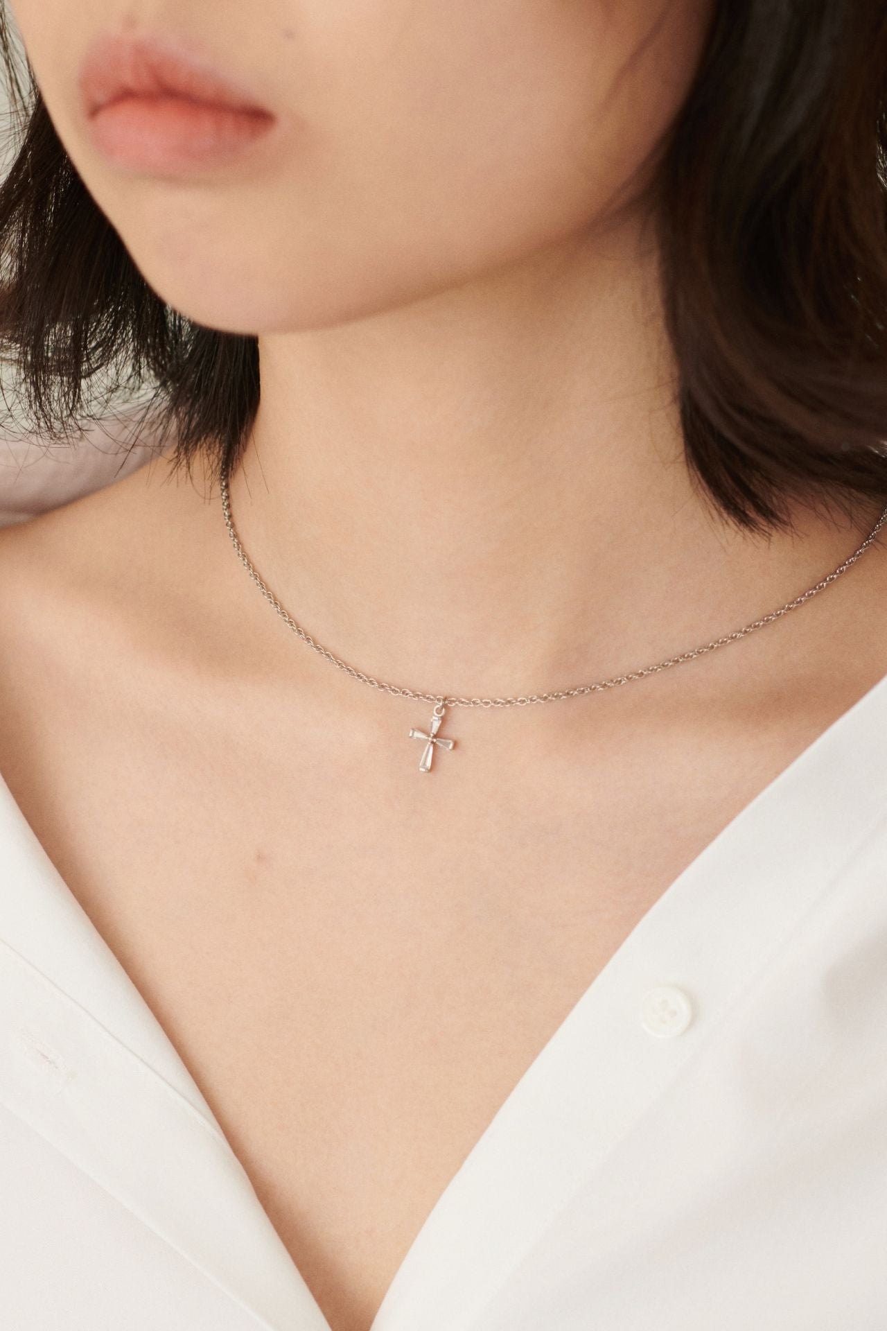 Sea of Glass Cross Necklace