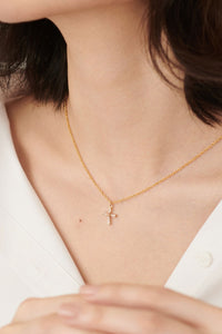 Sea of Glass Cross Necklace