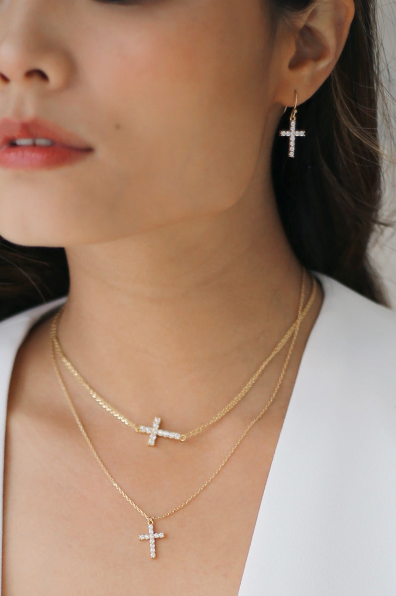 Light of Heaven Cross Earrings