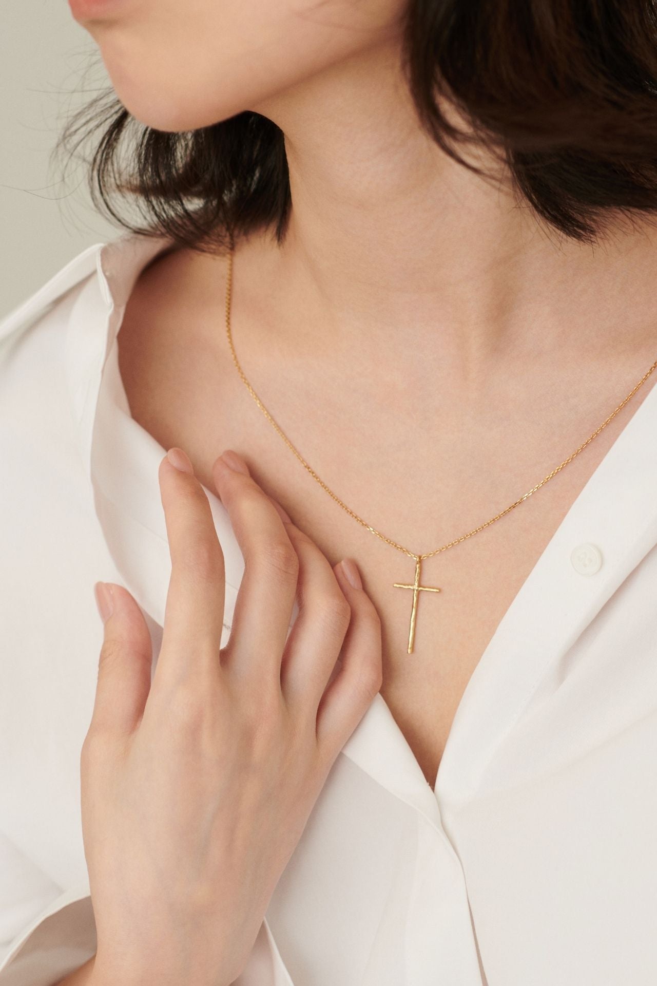 Rough Cross Necklace