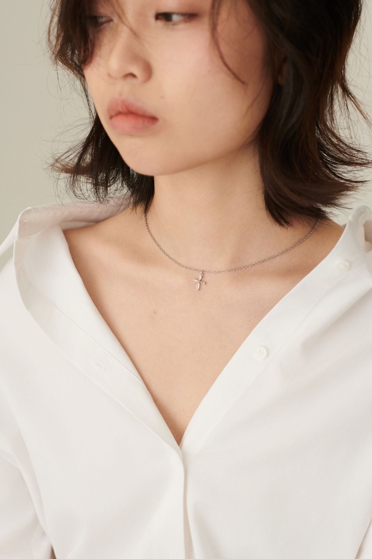 Sea of Glass Cross Necklace