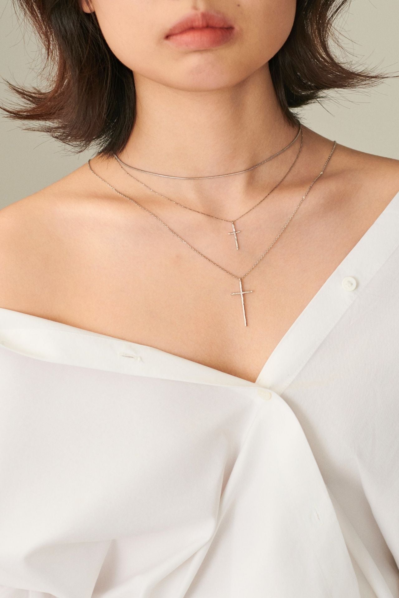 Rough Cross Necklace