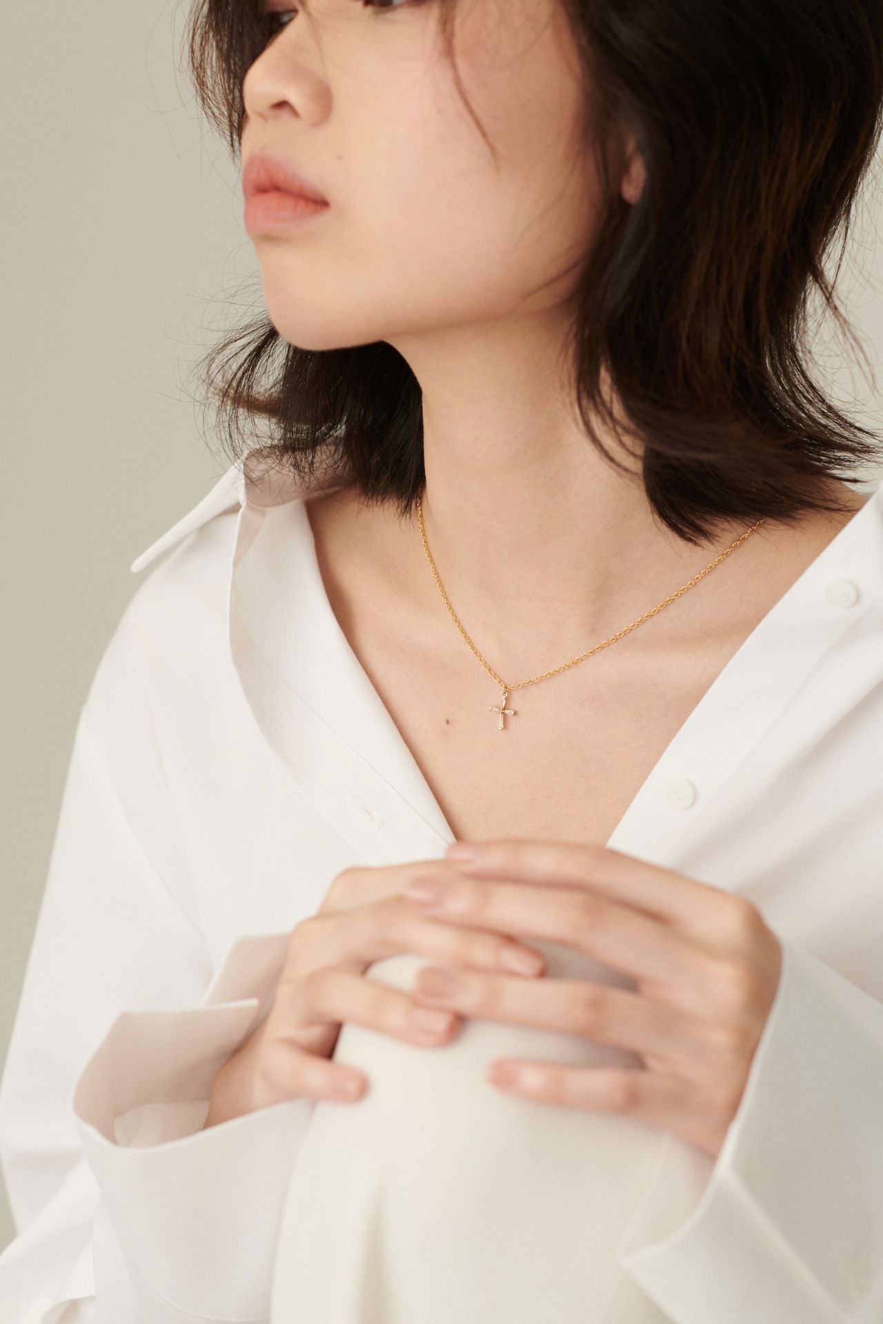 Sea of Glass Cross Necklace