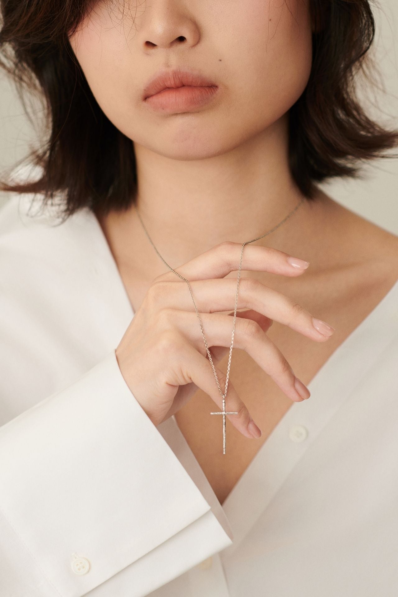 Rough Cross Necklace