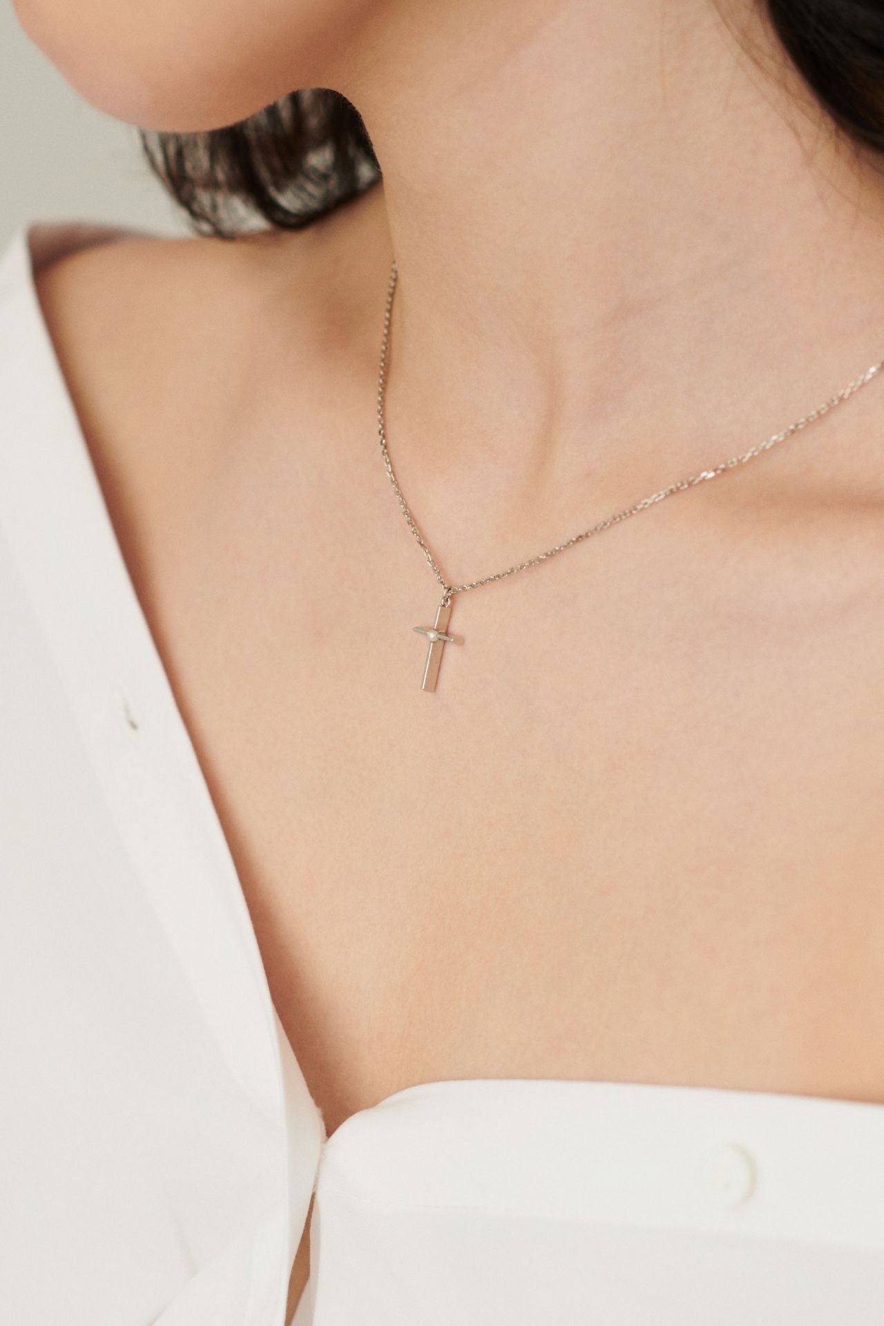 Cross with Pearl Necklace