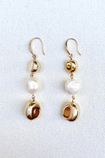 Stone with Pearl Earrings